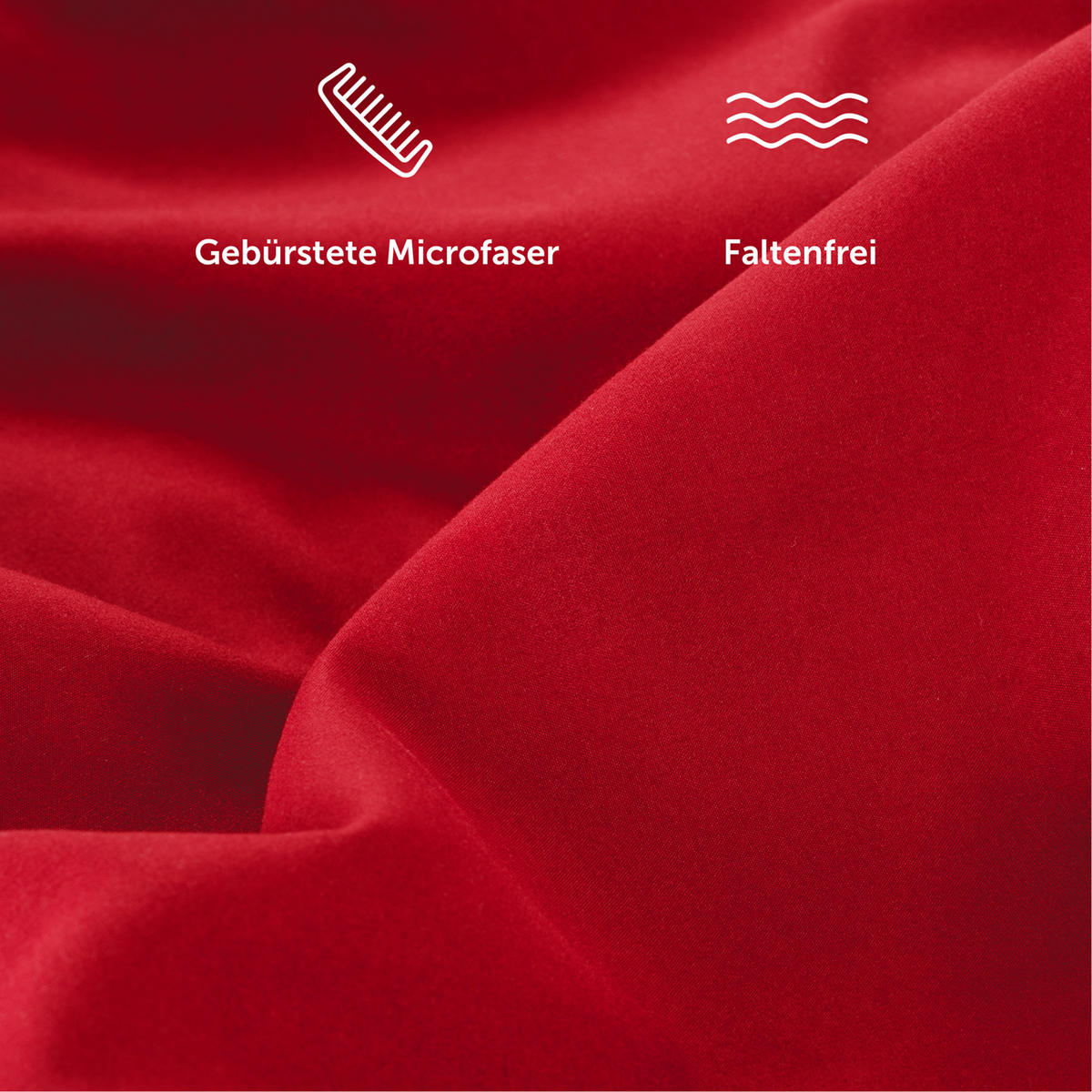BETTWÄSCHE 3-teilig, 240/220 cm & 40/80 cm, Rot - Rot, Textil (240/220cm) - Blumtal