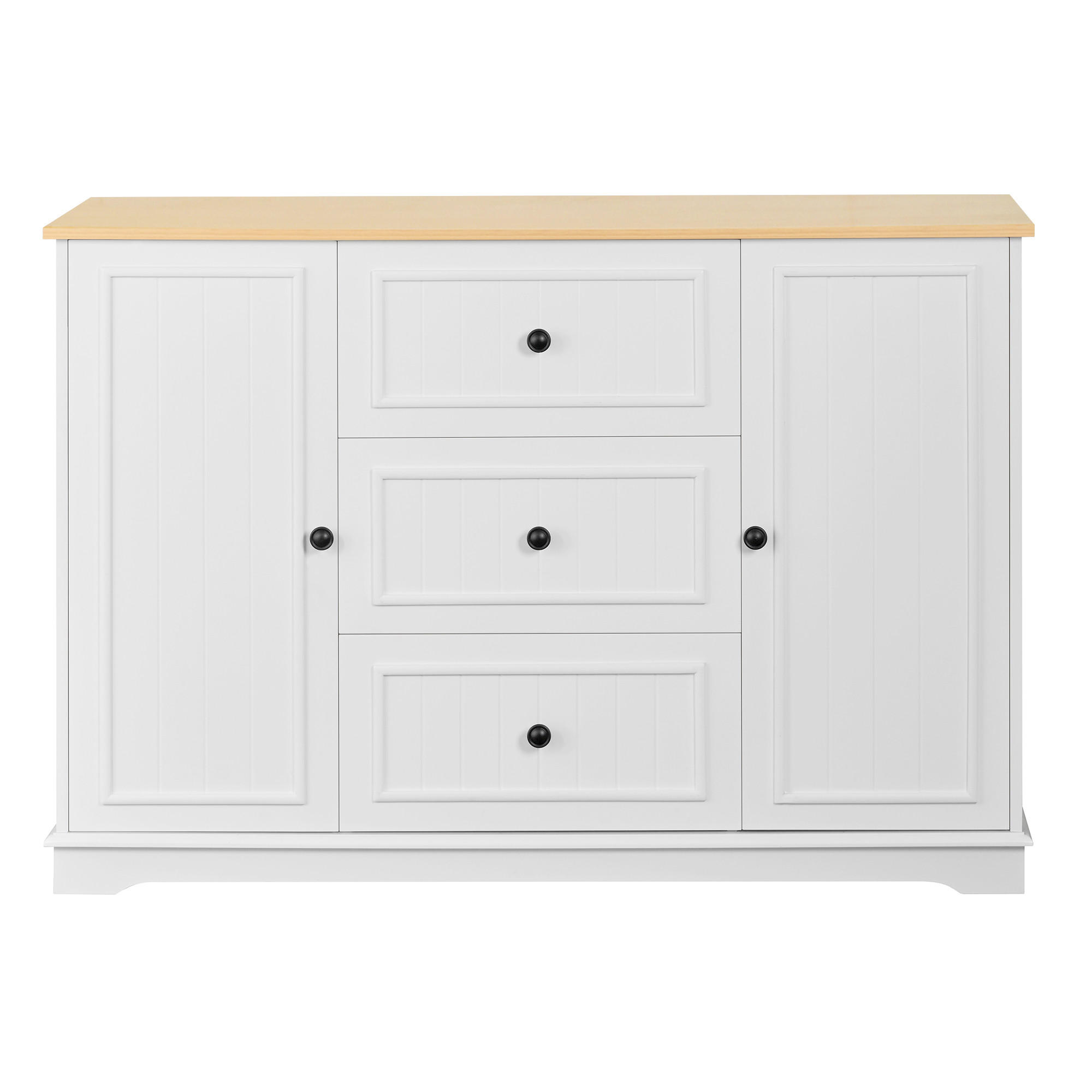 KOMODA se 3 zásuvkami a dvířky v designu lednice - bílá, kompozitní dřevo (126/86/40cm) - Urban Meuble