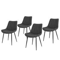 POLSTERSTUHL - Kunstleder - Dunkelgrau, Kunststoff/Metall (53/81/60cm) - home24