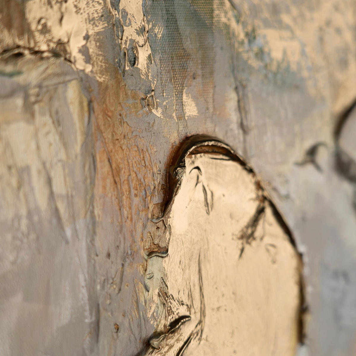 GEMÄLDE Rhythmus der Unendlichkeit II Schattenfugenrahmen Weiß 140x100 cm - Weiß, Holz (140/100cm) - YS-art gallery
