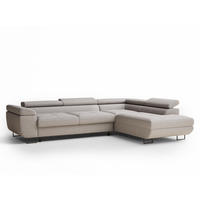 ECKSOFA MIT SCHLAFFUNKTION Concord Seidengrau Webstoff - Greige/Schwarz, Holz/Holzwerkstoff (277/203cm) - Maison de Reve