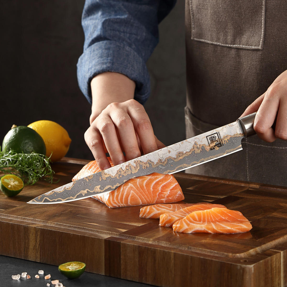 SASHIMI MESSER 25 cm - Ahornfarben, Holz/Metall (39cm) - Zayiko