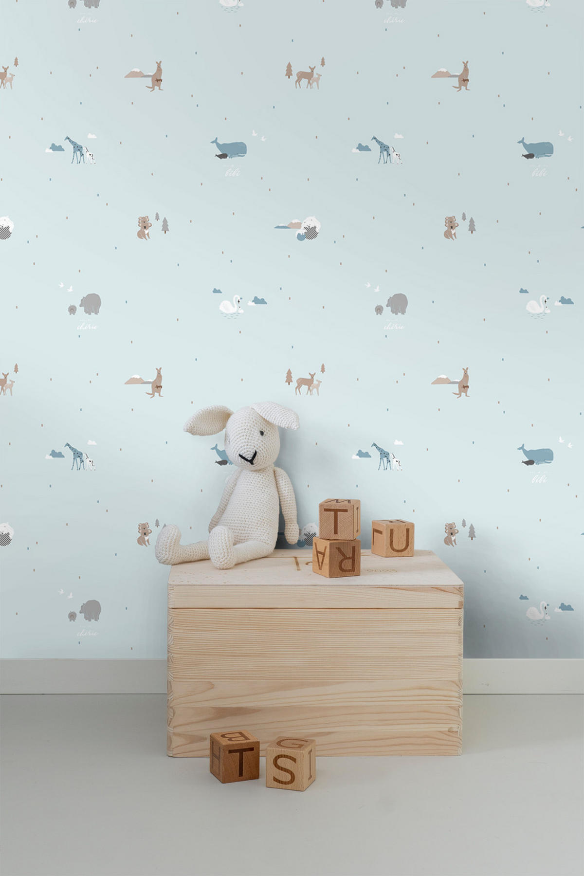 TAPETE Tiere 53 cm x 10 m - Blau, Papier (53/0.1cm) - Sanders & Sanders