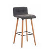 BARHOCKER Stoff Hellgrau - Eukalyptusholzfarben/Hellgrau, Holz/Textil (42/94/49cm) - CLP