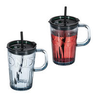 2xTRINKGLÄSER - Grau, Glas/Kunststoff (0.45L) - Relaxdays