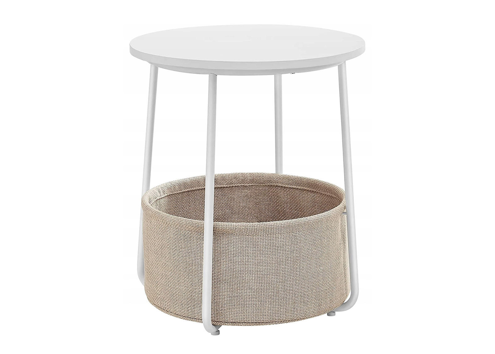 BEISTELLTISCH mit Korb - Weiß, Metall (45/45/50cm) - A2A Home