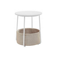 BEISTELLTISCH mit Korb - Weiß, Metall (45/45/50cm) - A2A Home