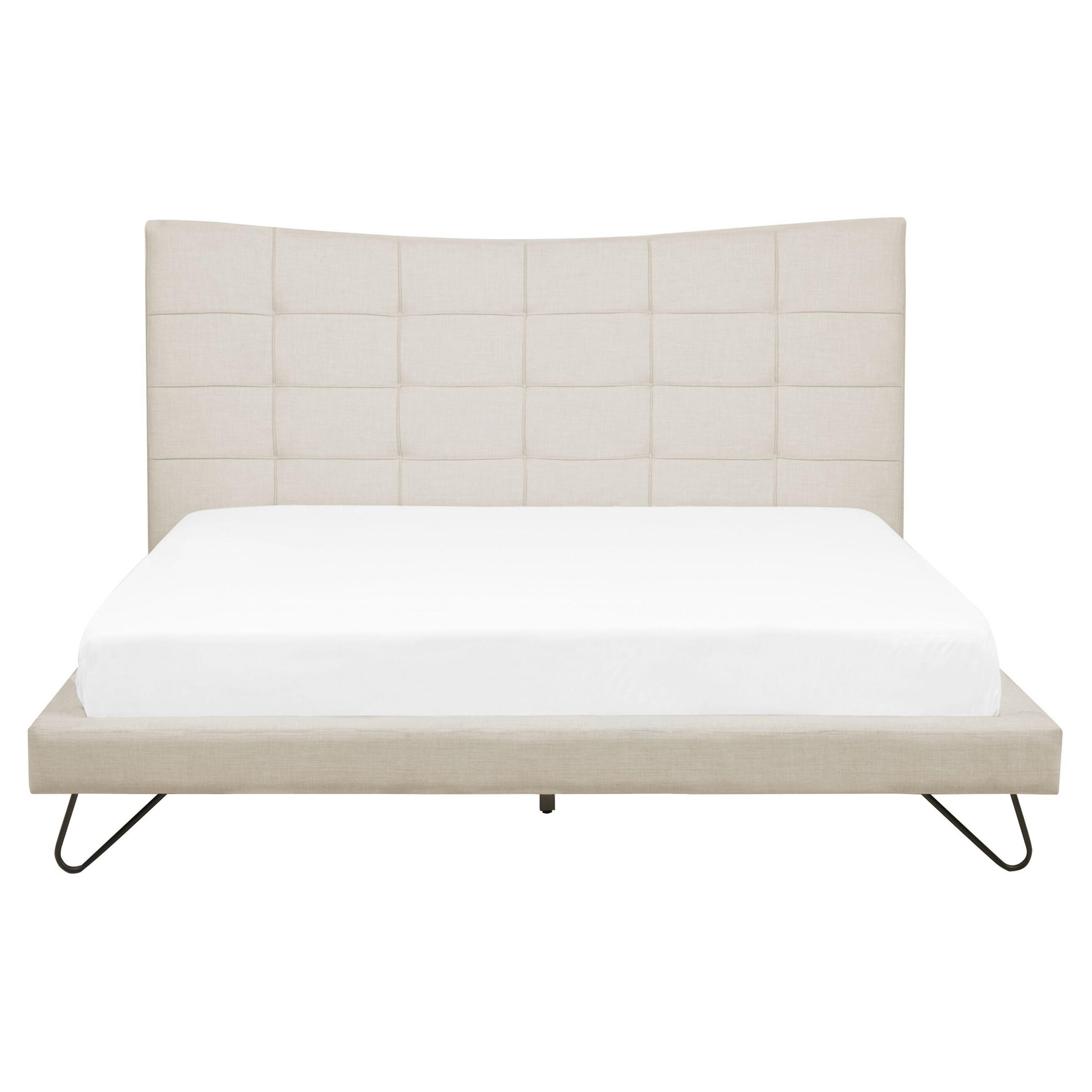POLSTERBETT 160/200cm Helles Beige Lannion - Beige, Textil (160/200cm) - Beliani