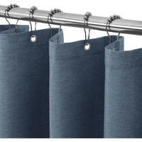 DUSCHVORHANG Leinen 122 x 182 cm Marineblau - Dunkelblau, Textil (122/182cm)