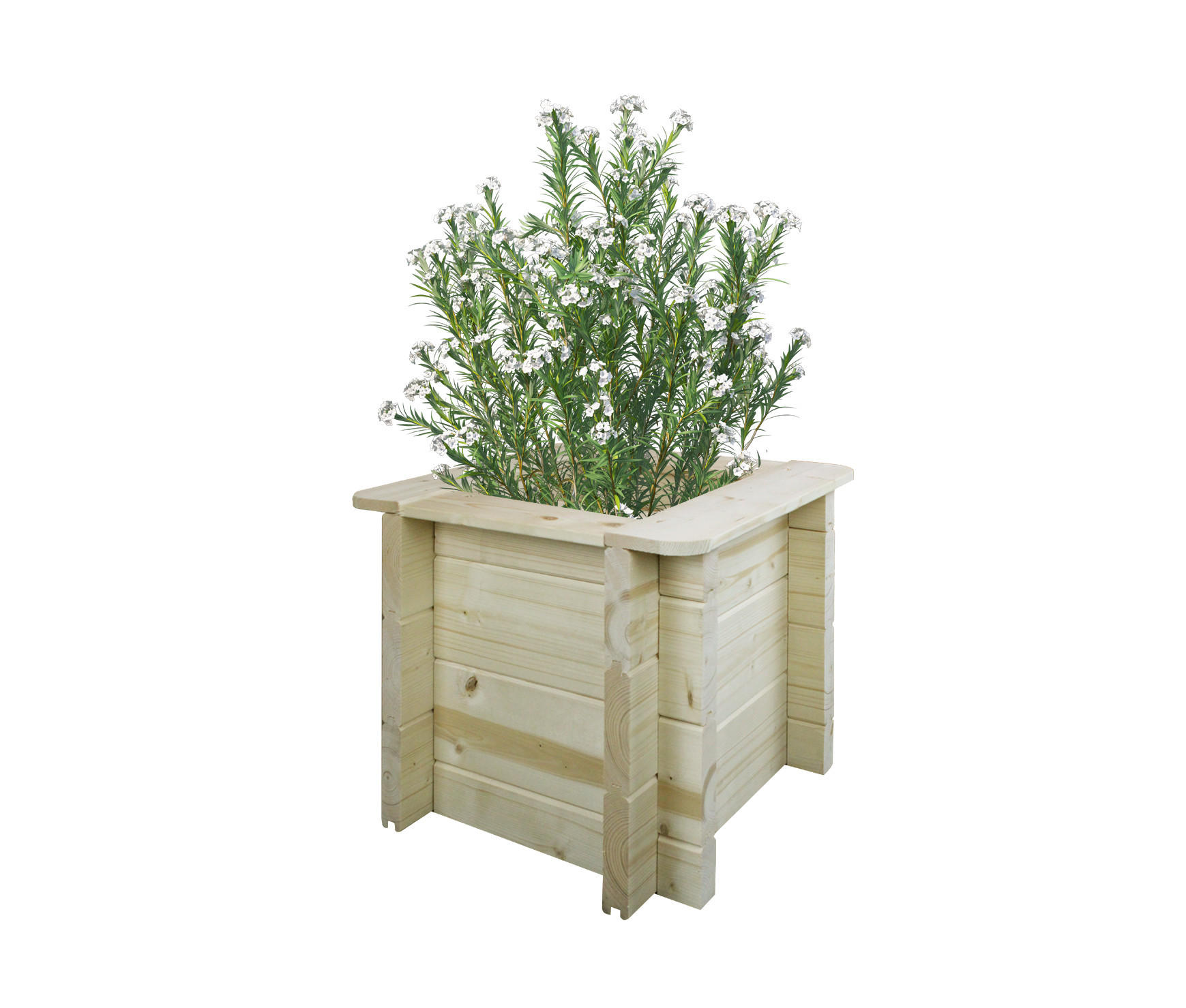 HOCHBEET HOLZ - 38x38xH35 cm - M610 - Beige, Holz (38/35/38cm) - Timbela