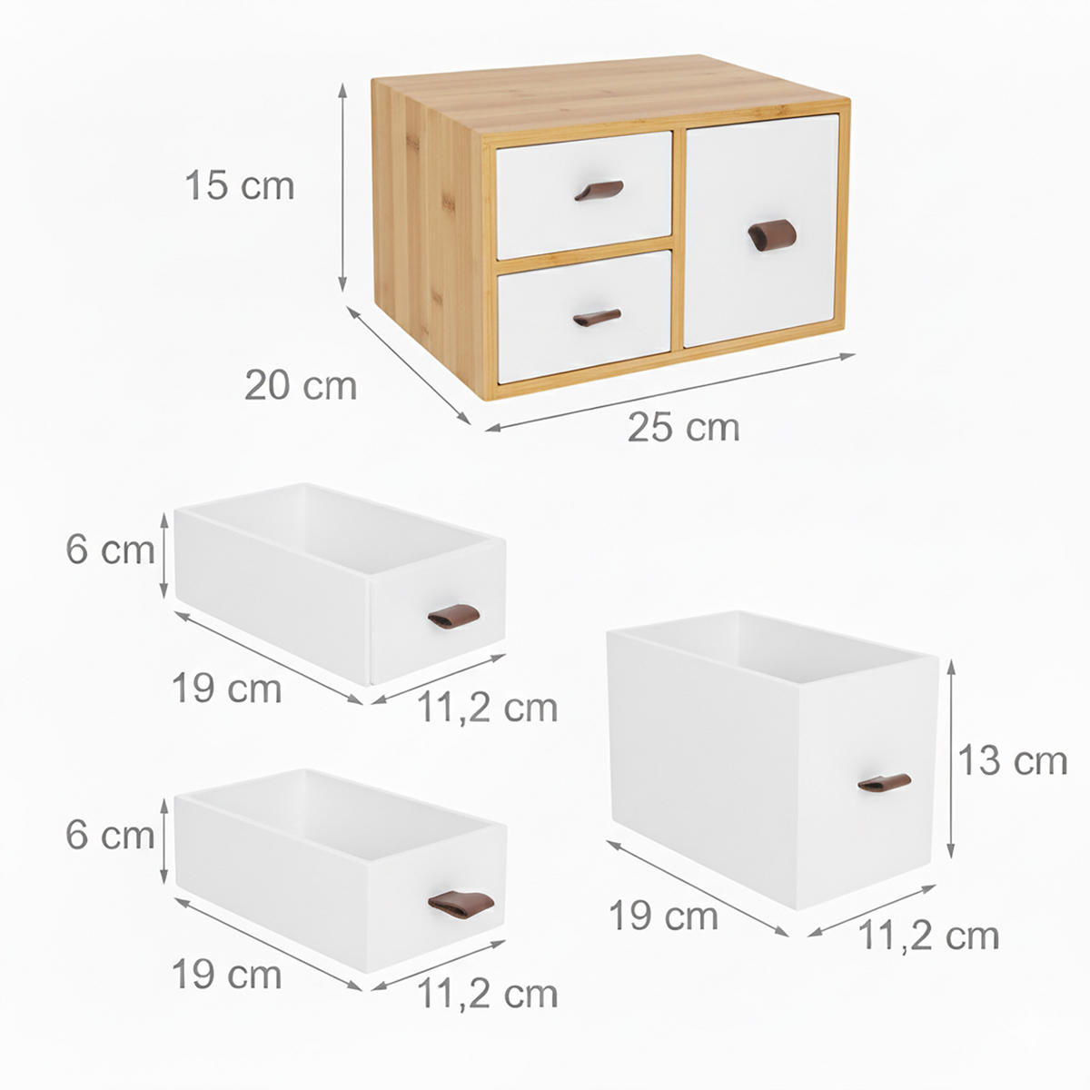 SCHUBLADENBOX - Multicolor, Holz/Holzwerkstoff (20/25/15cm) - Relaxdays