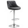 BARHOCKER Lederlook schwarz - Chromfarben/Schwarz, Textil/Metall (46/83/49cm) - CLP