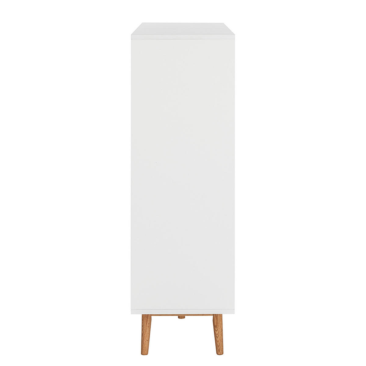 HIGHBOARD mit 4 Schubladen - Weiß / Eiche - 160 x 128 x 40 cm - Eichefarben/Weiß, Eichenholz/Holz (160/128/40cm) - home24