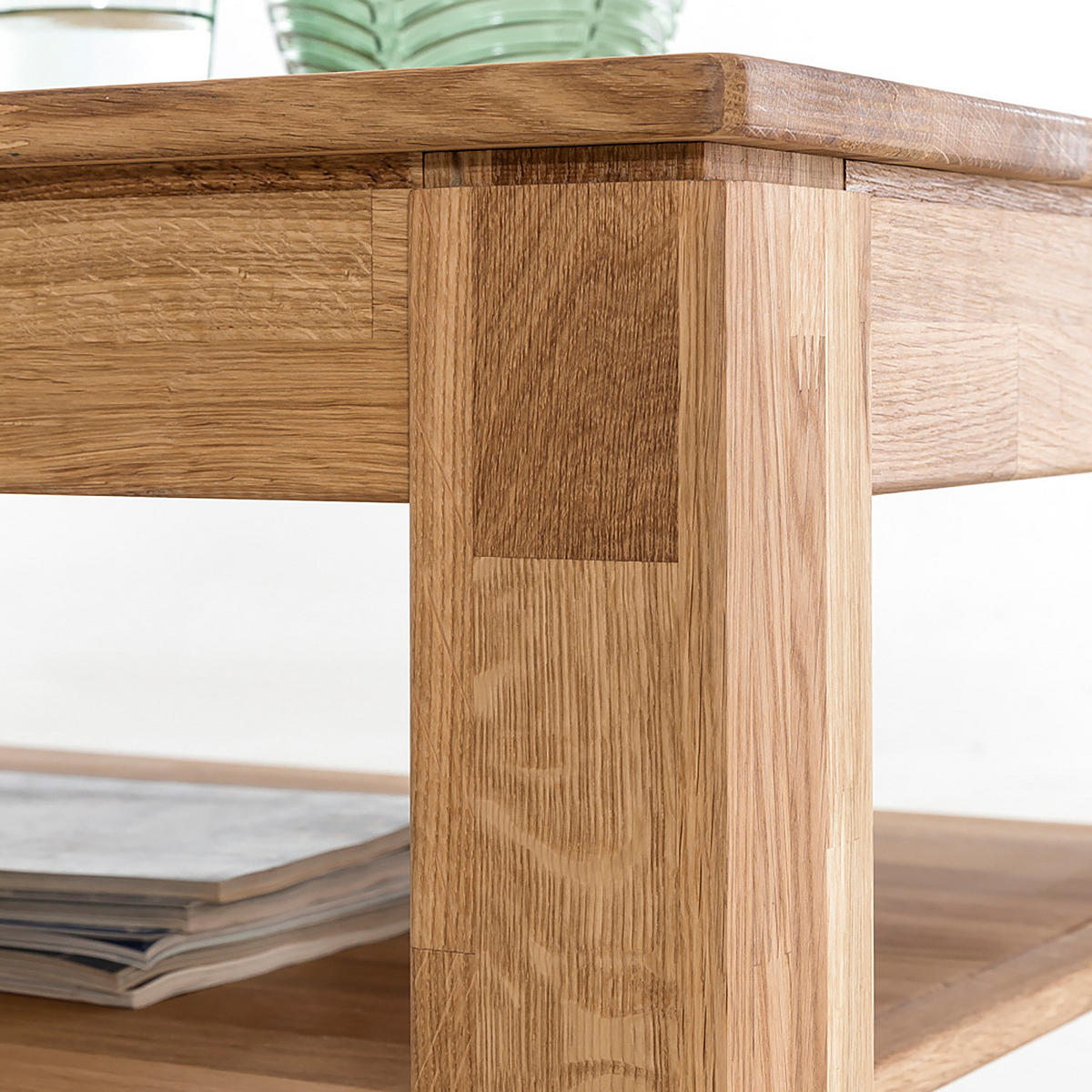 MASSIVER COUCHTISCH - Eiche - Braun, Holz/Holzwerkstoff (70/115/46cm) - home24