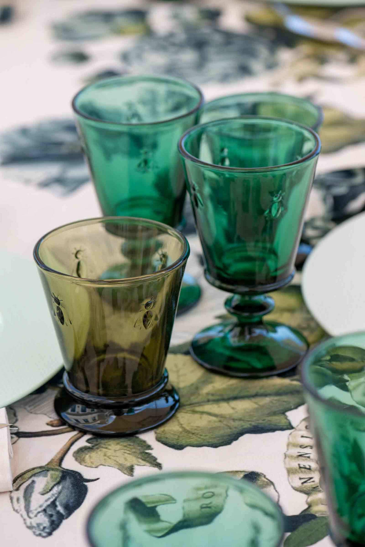 WEINGLÄSER Biene Abeille Olivengrün 240 ml 6er Set - Olivgrün, Glas (0.24L) - La Rochère