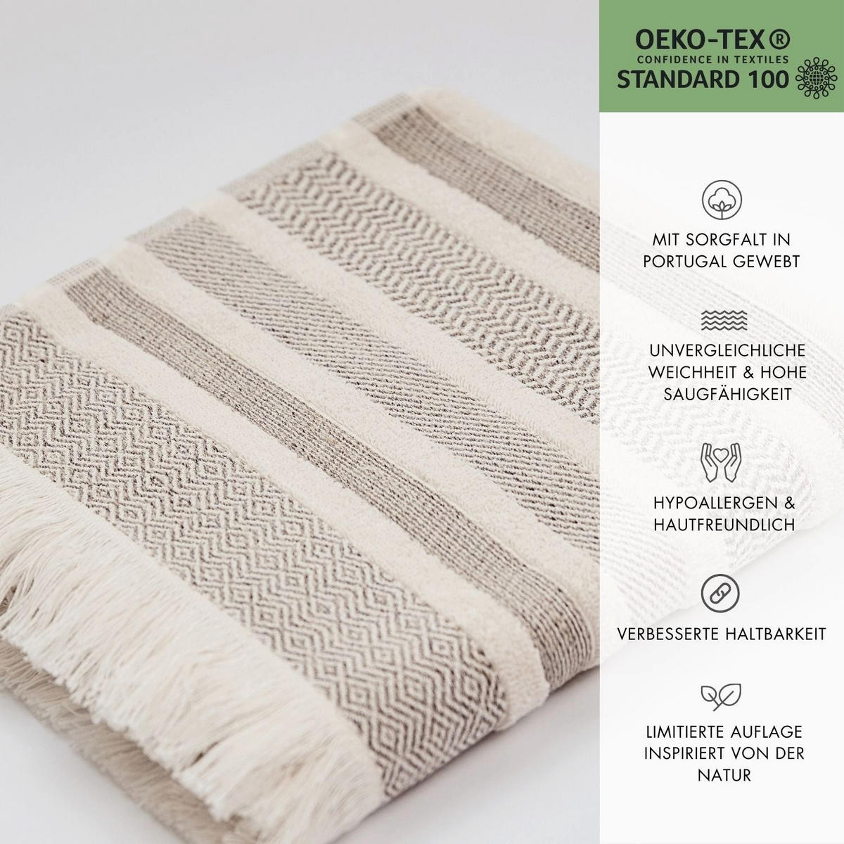FROTTIERSET Morning Dunes 4-teilig, Baumwolle - Beige, Textil (70/140cm) - SOWL
