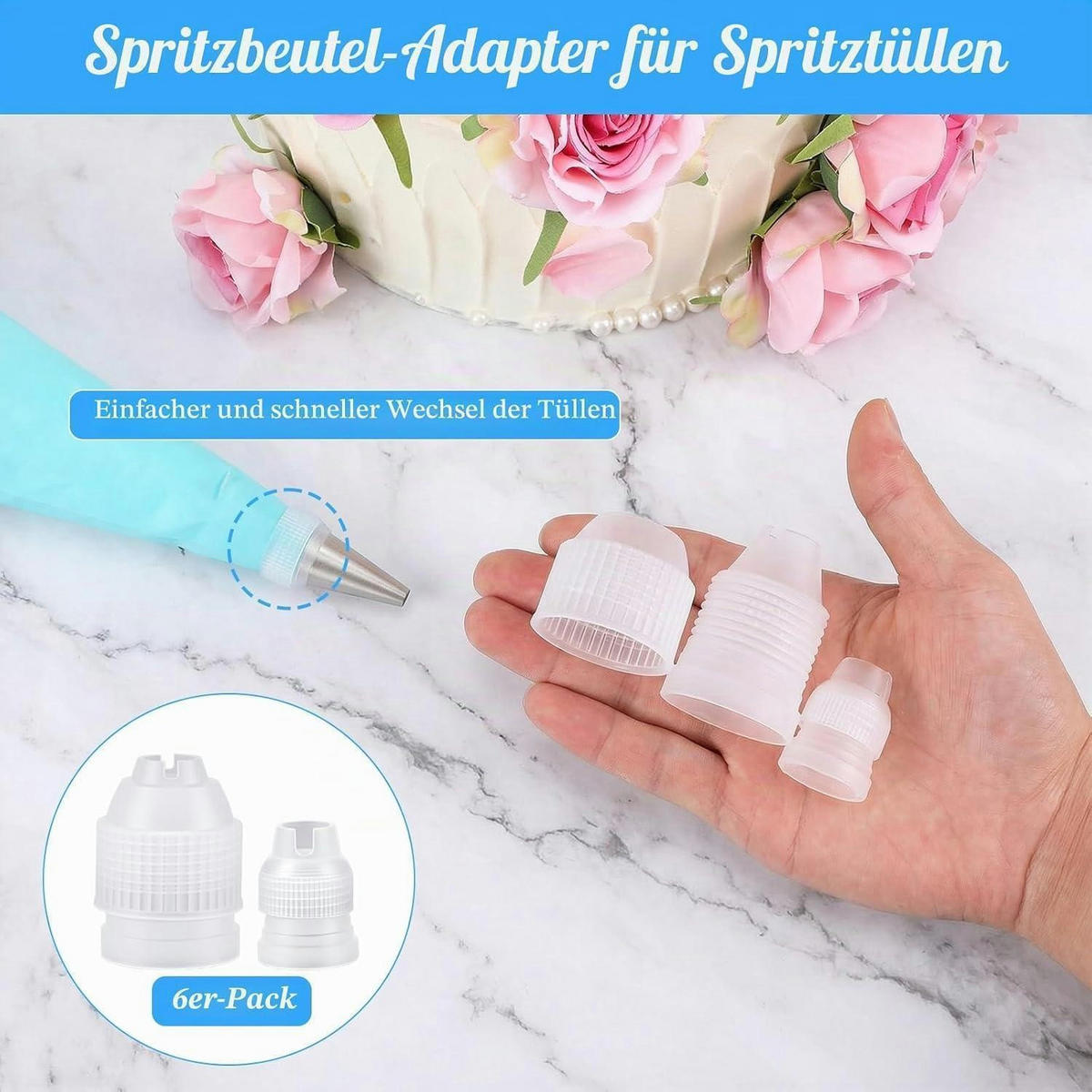SPRITZTÜLLEN-KUPPLUNG Set 6-teilig Kunststoff - Transparent, Kunststoff (2.3/5.5/5.5cm)