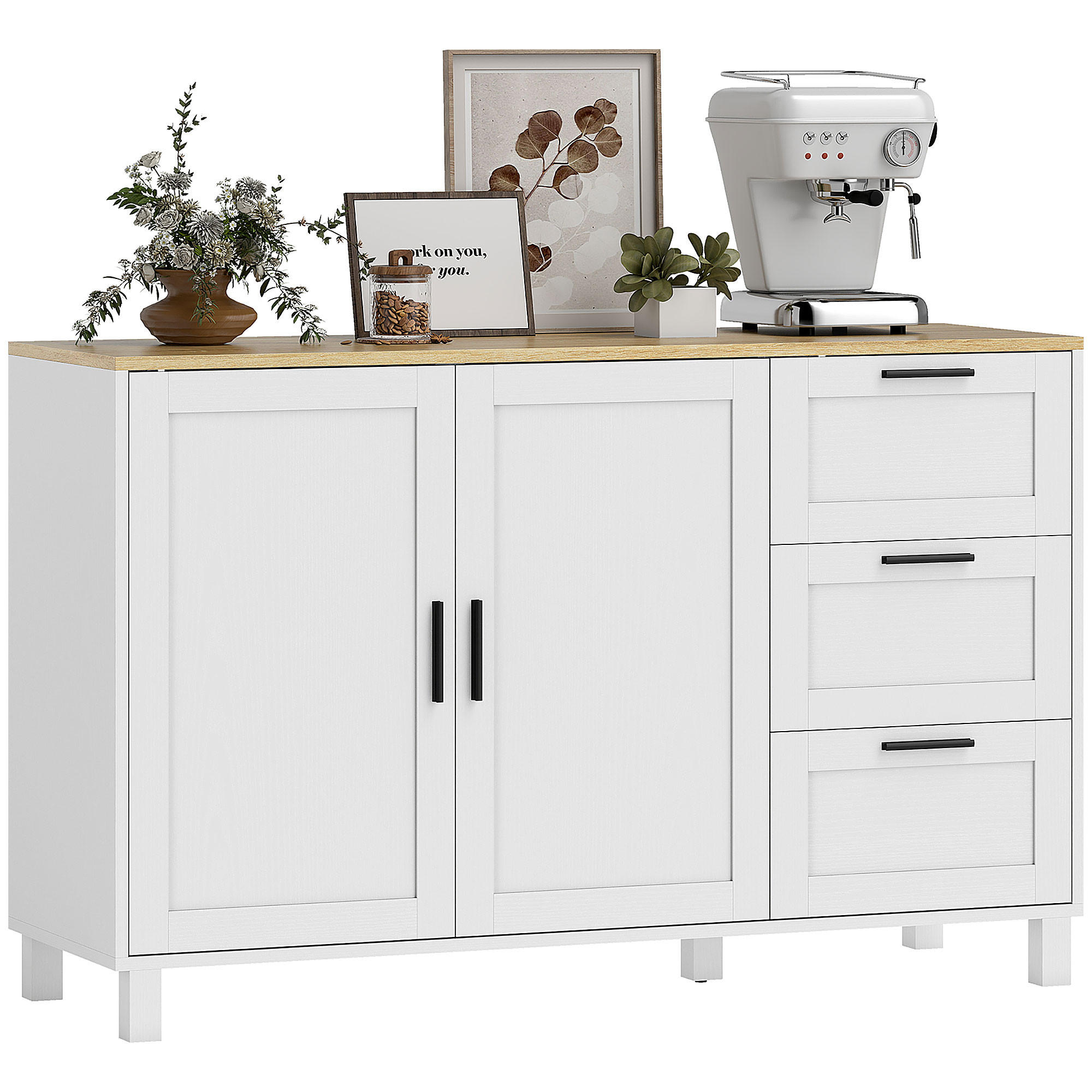 SIDEBOARD DE-11226 2 Soft-Close Türen Weiß - Weiß, Holzwerkstoff (120/76/38cm) - ComfortXL