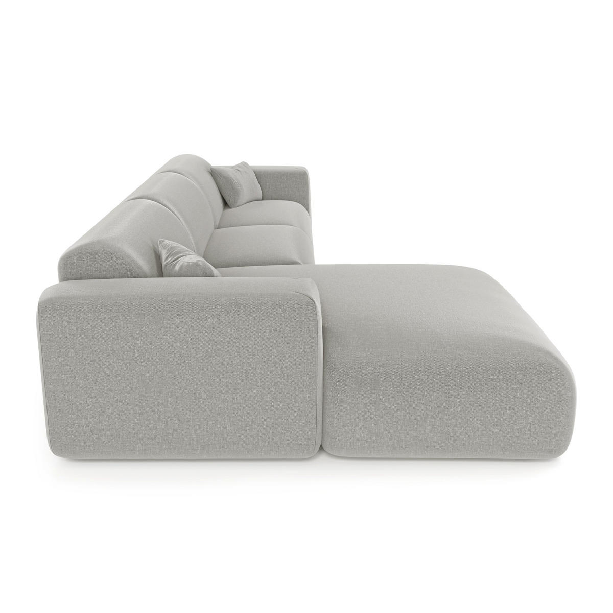ECKSOFA LINKS SCHLAFSOFA Rastergewebe Hellgrau 280cm - Hellgrau/Grau, Textil (165/280cm) - Sia Home