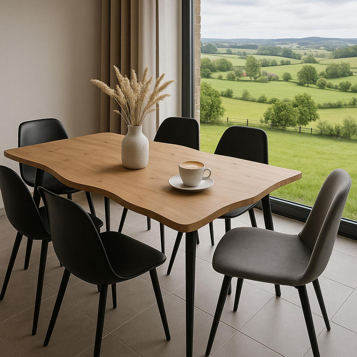 ESSZIMMERTISCH eckig Walnuss Dekor - Walnussfarben, Holz (90/220/77cm) - MCW