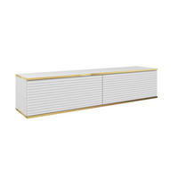 HÄNGEBOARD Banff RTV135 MDF – Matt Weiß, Artisan-Eiche - Weiß, Glas/Holzwerkstoff (135/30/32cm) - Komodee