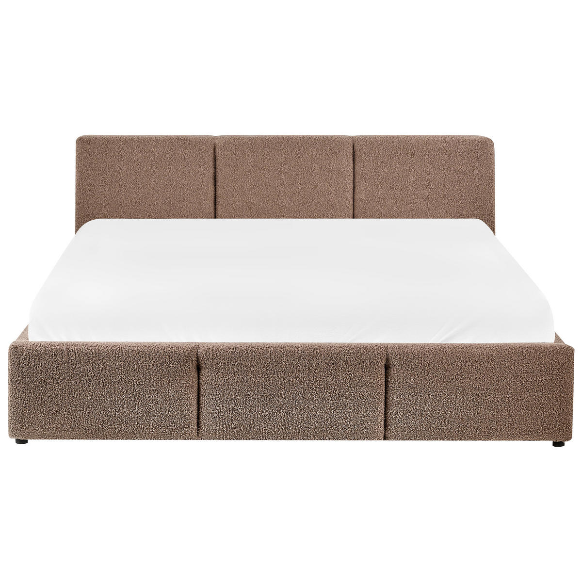 PAT cu spațiu de depozitare 160/200 bouclé taupe Bousse - taupe, material textil (160/200cm) - Beliani