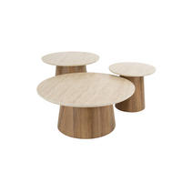 COUCHTISCH-SET PRETO Weiß Keramik - Braun/Weiß, Keramik (80/80/35cm) - KAWOLA