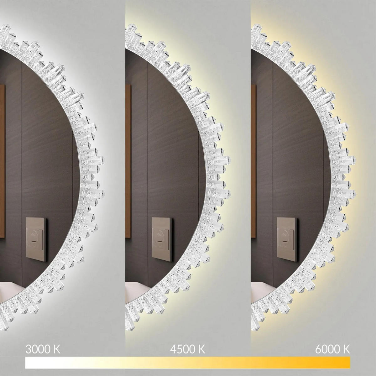 SPIEGEL Rea Led 80cm X013 - Transparent, Metall (80/80/80cm) - REA