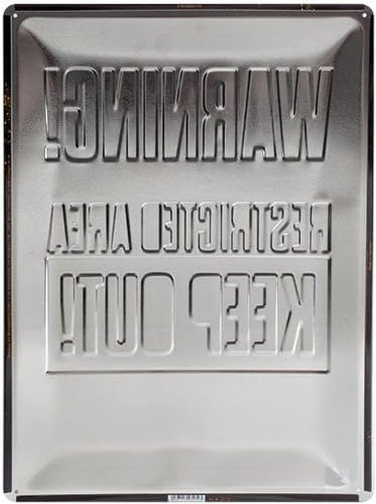 BLECHSCHILD 30/40 cm Warning Restricted AreaKeep Out! - Multicolor, Metall (30/40/0.2cm) - Nostalgic-Art