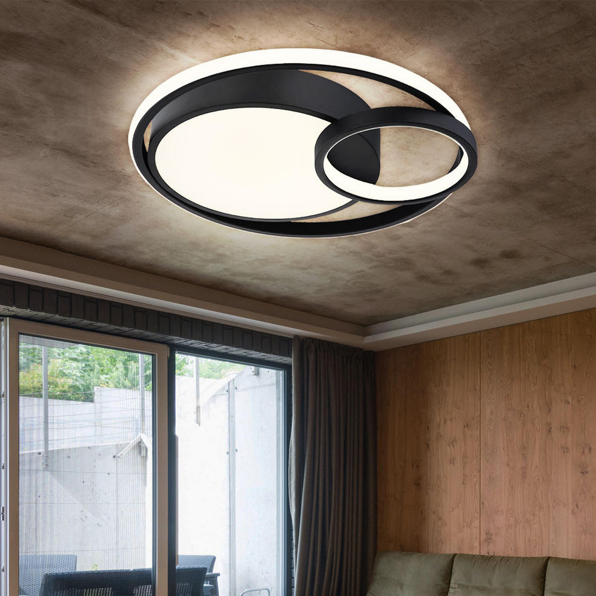 LED DECKENLEUCHTE Kamilla Metall Schwarz - Schwarz, Metall (40.5/39.5/10cm) - Globo Lighting