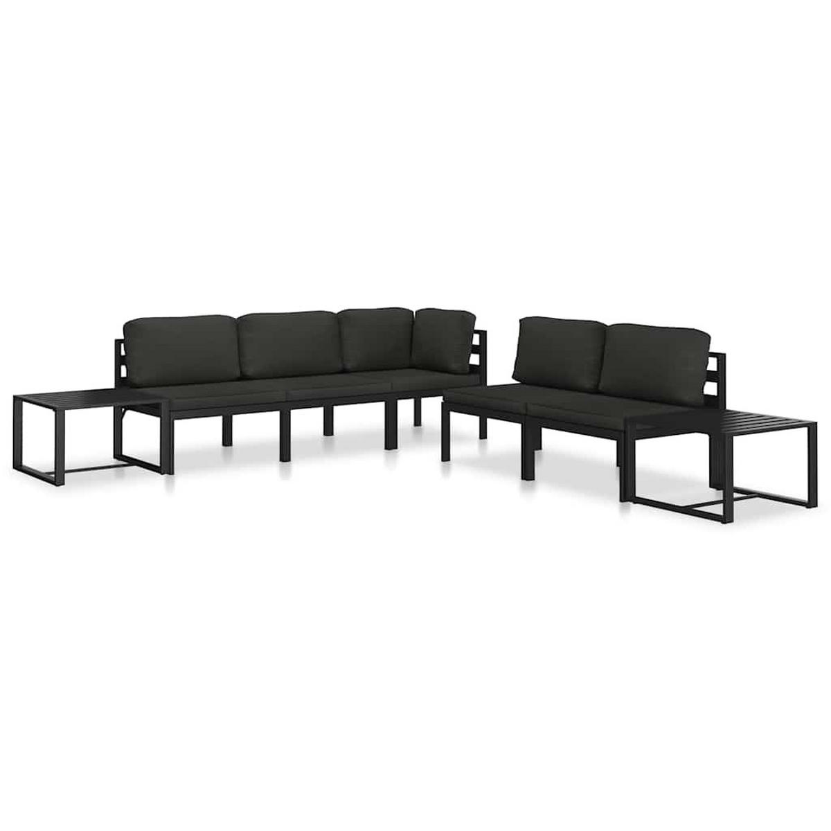 MODULAR-SOFA-ECKTEIL 1er set Mit Kissen Aluminium Anthrazit - Anthrazit, Metall (70/64.5/70cm) - vidaXL