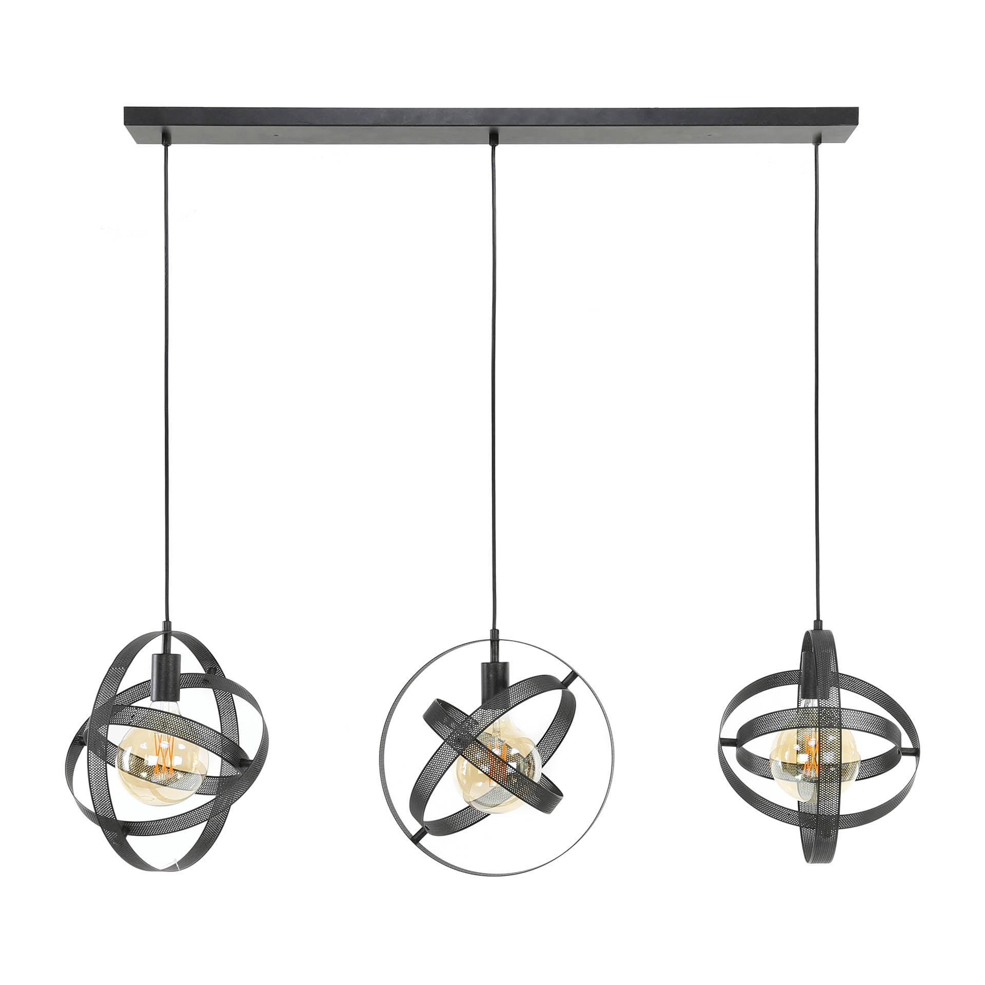 HÄNGELEUCHTE Cosmos Schwarz 33/115/ 150 cm - Schwarz, Metall (33/115/150cm) - Hoyz Collection