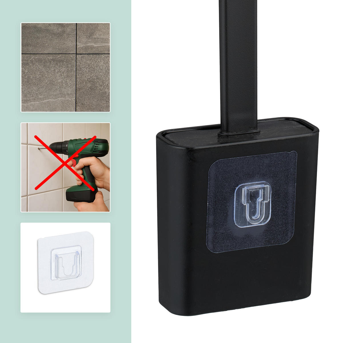 TOILETTENBÜRSTE - Schwarz, Kunststoff (9.5/35.5/4cm) - Relaxdays