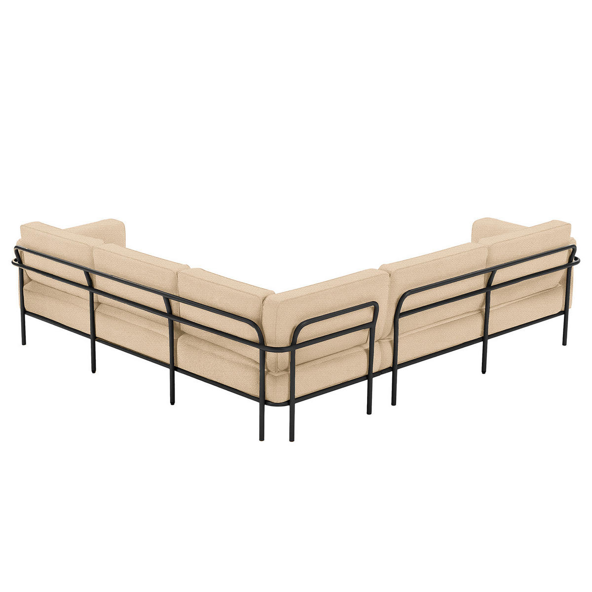 OUTDOOR-ECKSOFA - Beige, Textil/Metall (247/76/247cm) - home24