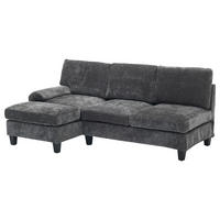 3-SITZER-ECKSOFA aus Stoff 194x118x81 cm in Grau mit Schlaffunktion - Grau, Textil (118/81/194cm) - Modfu