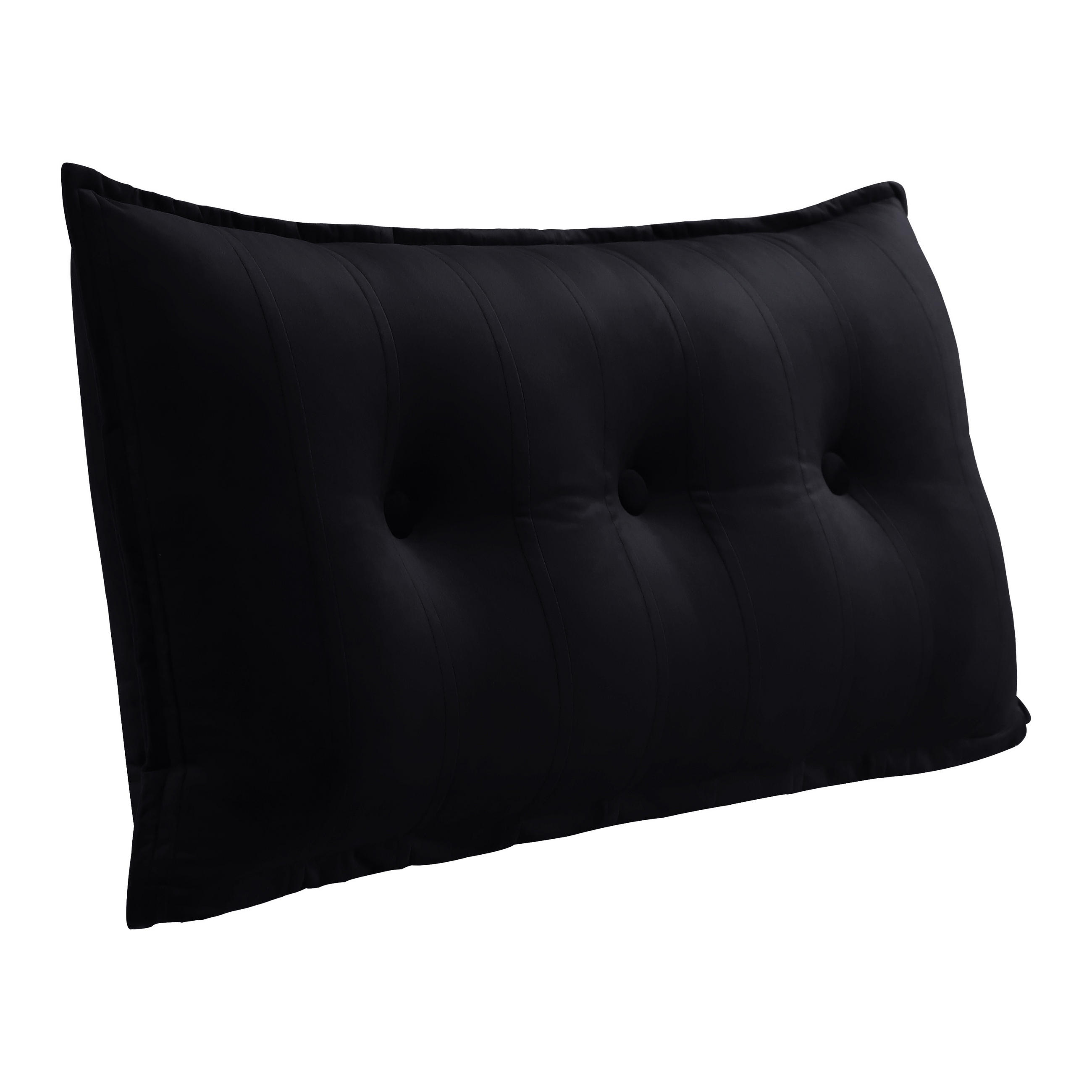 RÜCKENKISSEN Samtlook Schwarz 100 cm - Schwarz, Textil (45/100cm) - Vercart