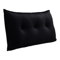 RÜCKENKISSEN Samtlook Schwarz 100 cm - Schwarz, Textil (45/100cm) - Vercart
