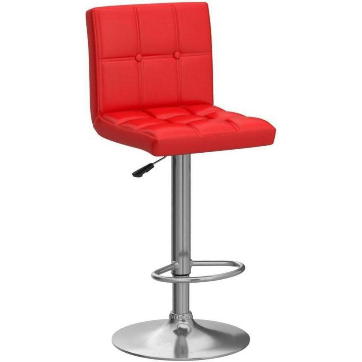 BARHOCKER 2er-Set Kunstleder Rot höhenverstellbar - Rot, Kunststoff (40/112/37cm)
