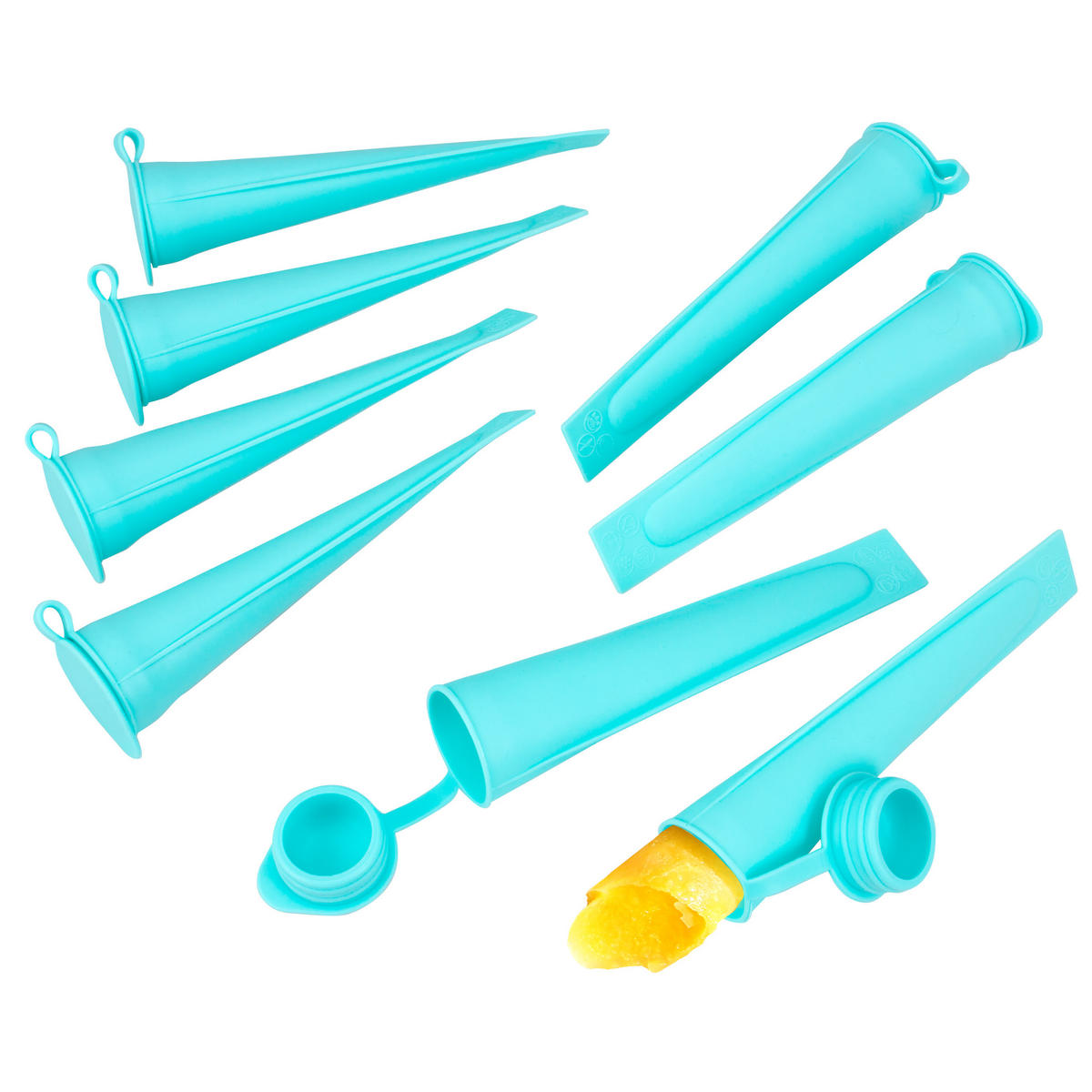 SILIKON-EISBEREITER 8er-Set, grün, Silikon - Türkis, Kunststoff (6.2/19.5/6.2cm) - bremermann