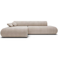 ECKSOFA Armone Hellbeige Chenille - Ecru/Schwarz, Kunststoff/Textil (286/173.5cm) - Selsey