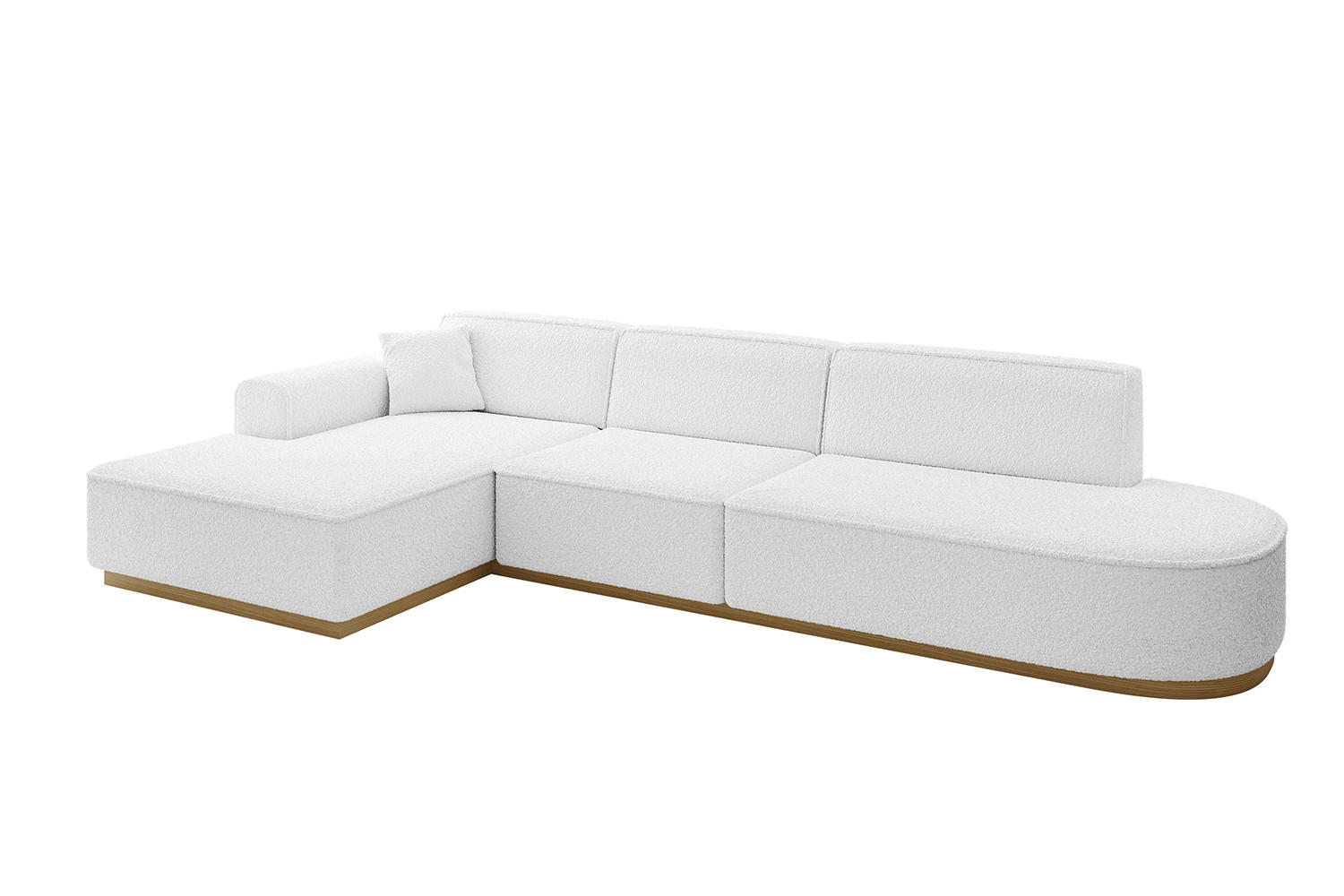 ECKSOFA Ottomane Links IREA-L2-v2 - 327x165x80 cm Weiß - Weiß, Holzwerkstoff/Textil (327/165cm) - ALTDECOR