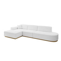 ECKSOFA Ottomane Links IREA-L2-v2 - 327x165x80 cm Weiß - Weiß, Holzwerkstoff/Textil (327/165cm) - ALTDECOR