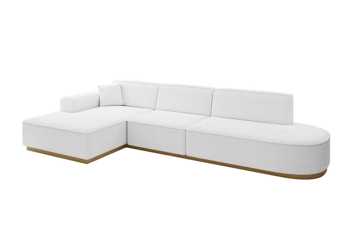 ECKSOFA Ottomane Links IREA-L2-v2 - 327x165x80 cm Weiß - Weiß, Holzwerkstoff/Textil (327/165cm) - ALTDECOR