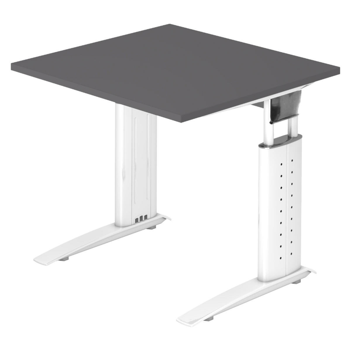 SCHREIBTISCH Serie-U 80/80/74 cm in Graphitfarben/Weiß - Graphitfarben/Weiß, Holzwerkstoff (80/80/74cm) - bümö