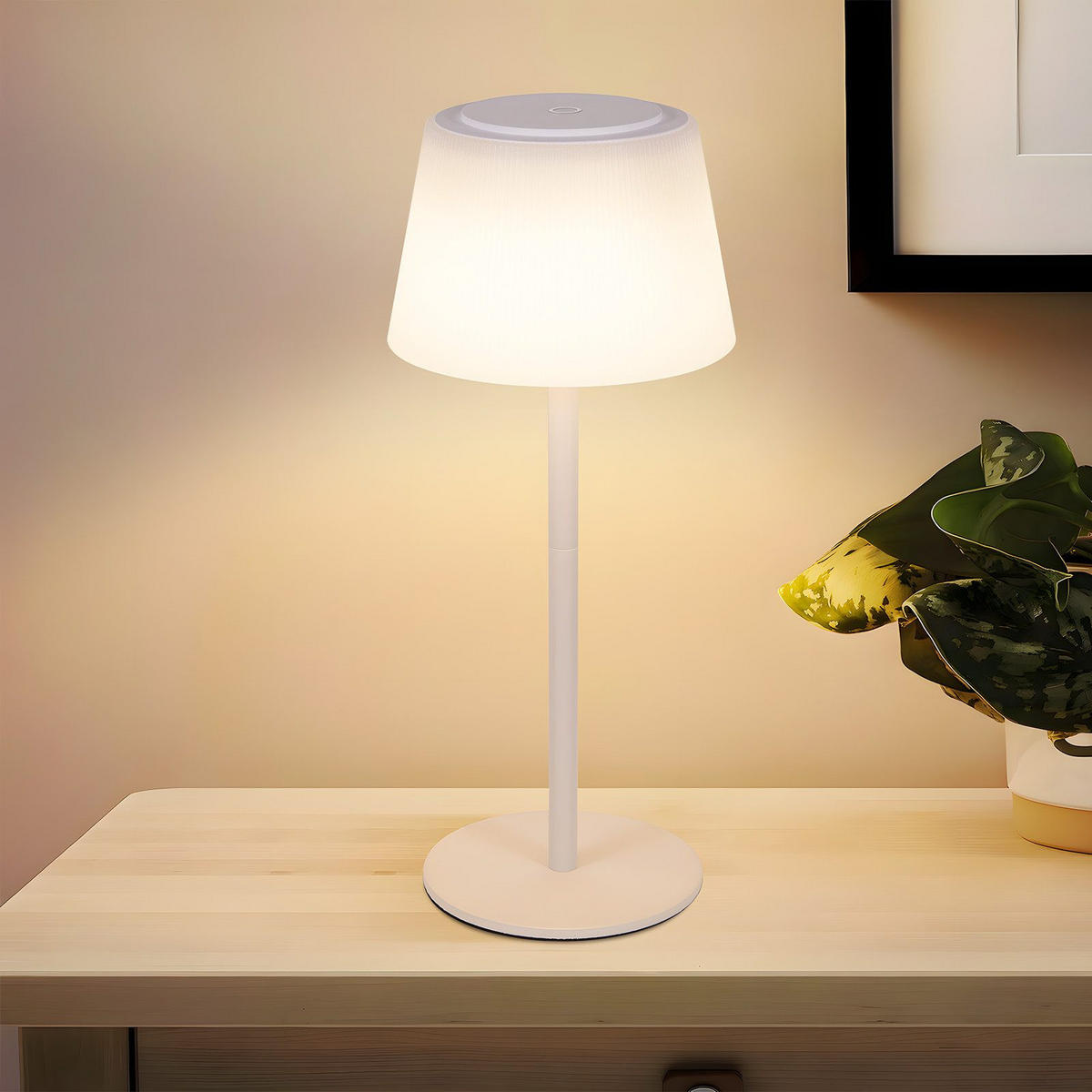 LED stolní lampa Abdank 13/13/30,5cm - bílá, plast (13/13/30.5cm) - Nettlife