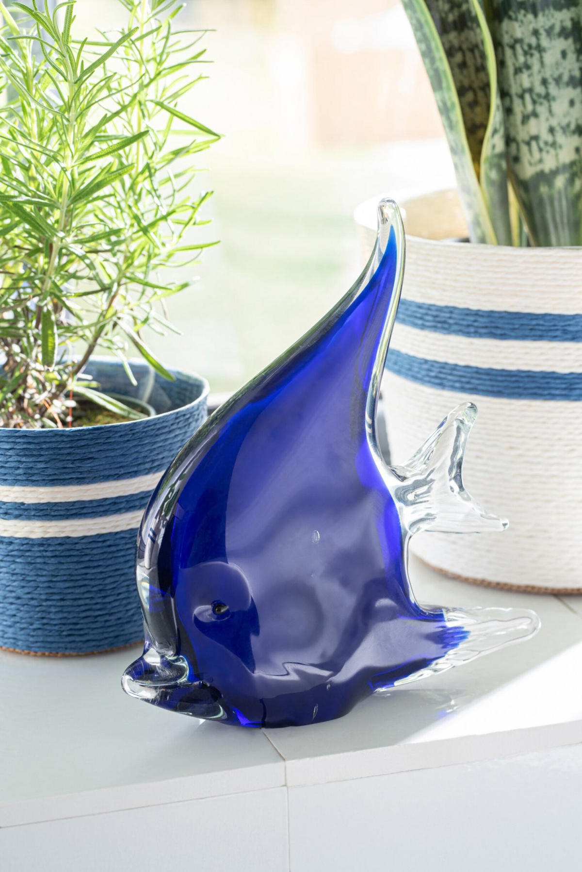 BRIEFBESCHWERER FISCH (2ER SET) - Blau, Glas (4.5/18/16.8cm) - J-Line