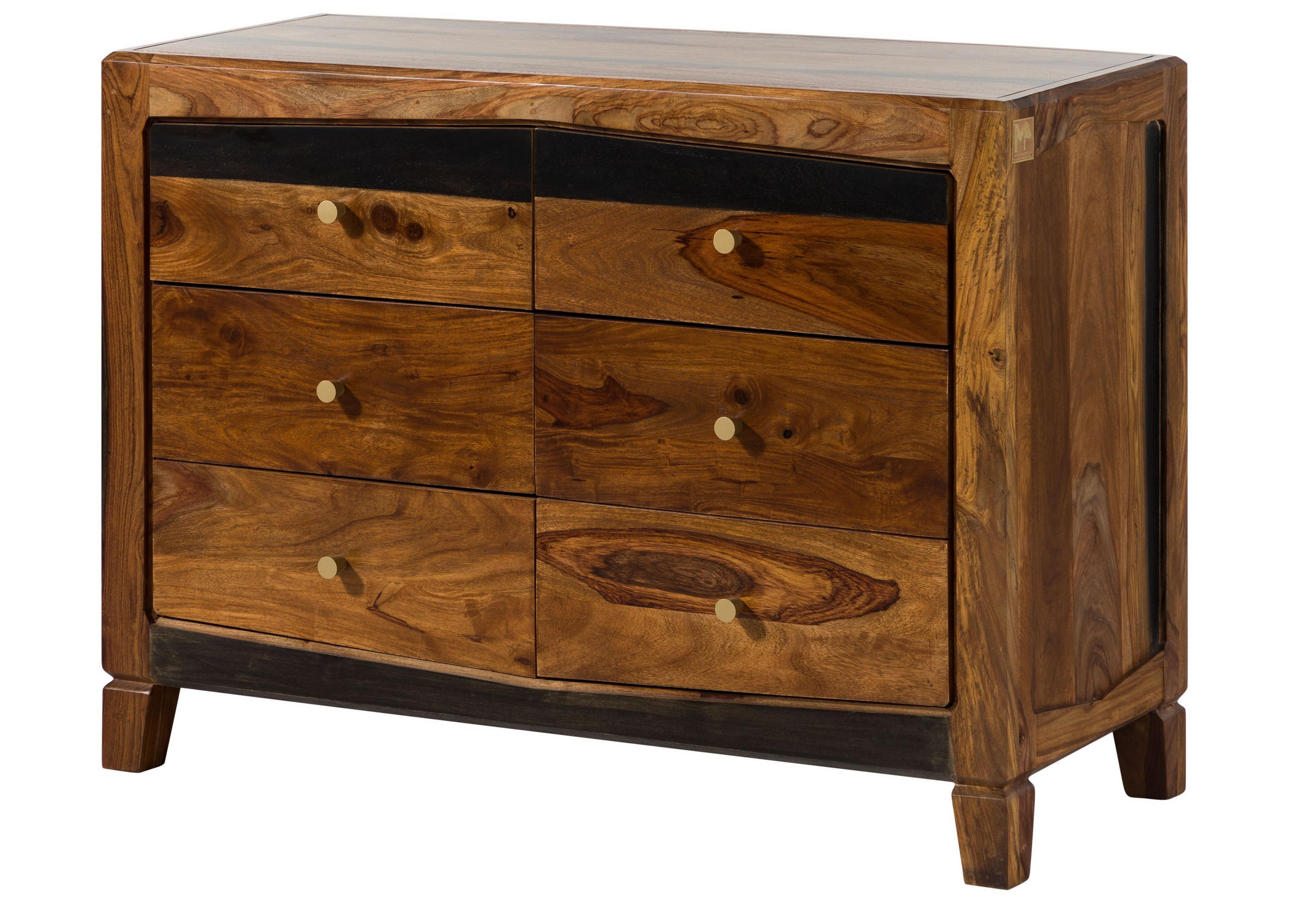 SIDEBOARD Sheesham 110x45x80 dunkelbraun lackiert ANCONA #220 - Dunkelbraun, Holz (110/80/45cm) - Massivmoebel24