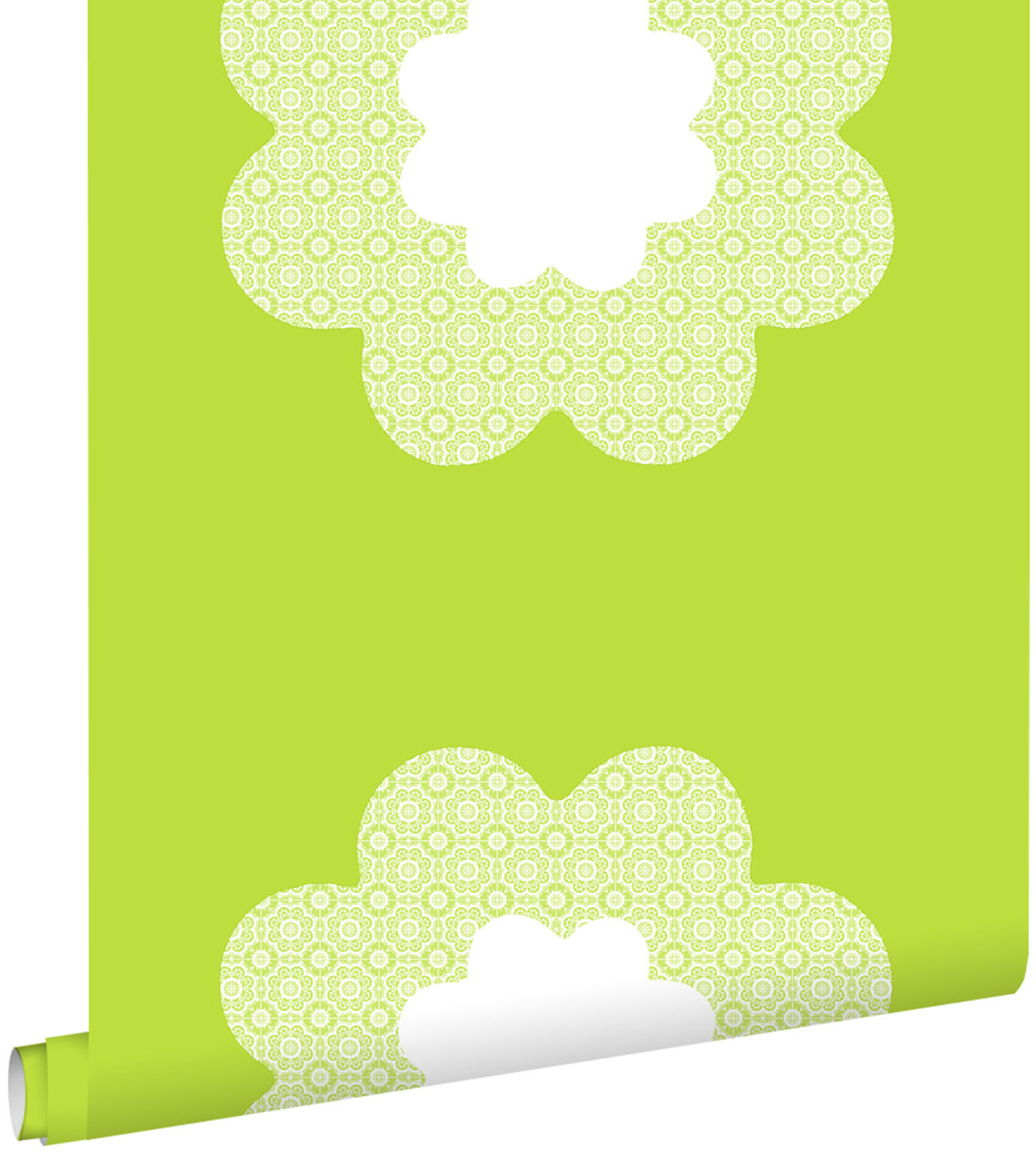 TAPETE Spitzen Blumen 53 cm x 10.05 m - Grün, Papier (53/0.1cm) - ESTAhome