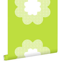 TAPETE Spitzen Blumen 53 cm x 10.05 m - Grün, Papier (53/0.1cm) - ESTAhome