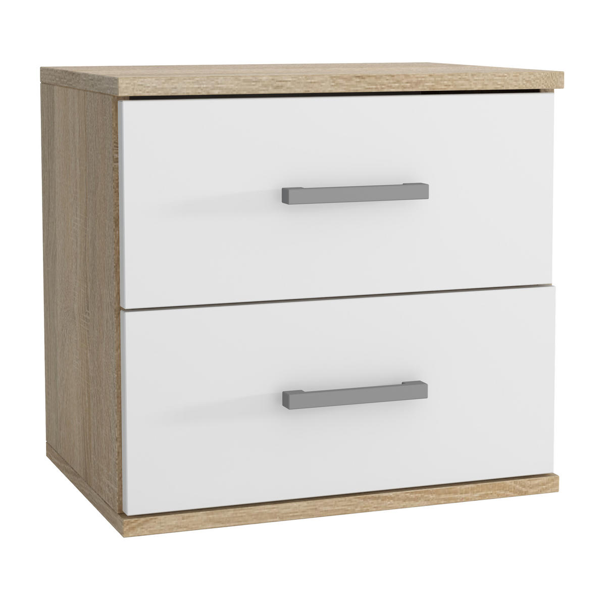 NACHTTISCH NOCTA 48/50/35 cm Weiß - Weiß/Sonoma Eiche, Holzwerkstoff (48/50/35cm) - MASSENO